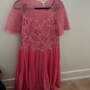 Rebecca Taylor Pink floral and chiffon dress, Size 6